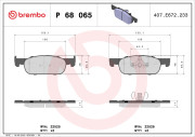 P 68 065X Sada brzdových destiček, kotoučová brzda XTRA LINE BREMBO