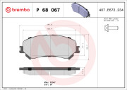 P 68 067 Sada brzdových destiček, kotoučová brzda PRIME LINE BREMBO