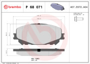 P 68 071X Sada brzdových destiček, kotoučová brzda XTRA LINE BREMBO