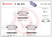 P 68 074 Sada brzdových destiček, kotoučová brzda PRIME LINE BREMBO