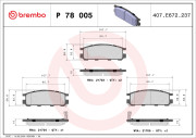 P 78 005 Sada brzdových destiček, kotoučová brzda PRIME LINE BREMBO