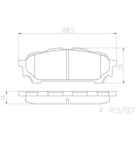P78014N Sada brzdových destiček, kotoučová brzda BREMBO NAO LINE BREMBO