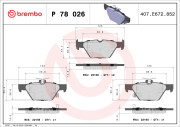 P 78 026 Sada brzdových destiček, kotoučová brzda PRIME LINE BREMBO