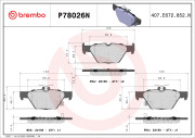 P78026N Sada brzdových destiček, kotoučová brzda BREMBO NAO LINE BREMBO
