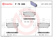 P 79 006 Sada brzdových destiček, kotoučová brzda PRIME LINE BREMBO