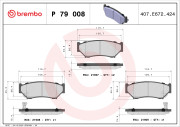 P 79 008 Sada brzdových destiček, kotoučová brzda PRIME LINE BREMBO