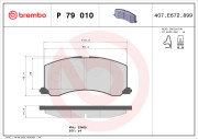 P 79 010 Sada brzdových destiček, kotoučová brzda PRIME LINE BREMBO