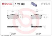 P 79 023 Sada brzdových destiček, kotoučová brzda PRIME LINE BREMBO