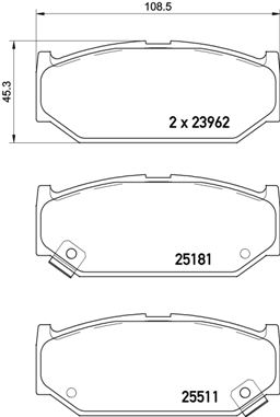 P 79 031 Sada brzdových destiček, kotoučová brzda PRIME LINE BREMBO