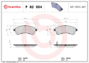 P 82 004 Sada brzdových destiček, kotoučová brzda PRIME LINE BREMBO