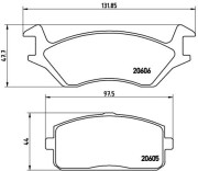 P 83 004 Sada brzdových destiček, kotoučová brzda PRIME LINE BREMBO