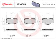 P83009N Sada brzdových destiček, kotoučová brzda PRIME LINE - Ceramic BREMBO