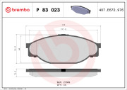 P 83 023 Sada brzdových destiček, kotoučová brzda PRIME LINE BREMBO