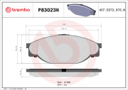 P83023N Sada brzdových destiček, kotoučová brzda BREMBO NAO LINE BREMBO