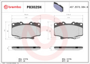 P83025N Sada brzdových destiček, kotoučová brzda BREMBO NAO LINE BREMBO