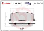 P 83 030 Sada brzdových destiček, kotoučová brzda PRIME LINE BREMBO