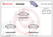 P83046N Sada brzdových destiček, kotoučová brzda BREMBO NAO LINE BREMBO