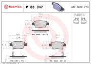 P 83 047 Sada brzdových destiček, kotoučová brzda PRIME LINE BREMBO