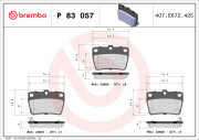 P 83 057 Sada brzdových destiček, kotoučová brzda PRIME LINE BREMBO