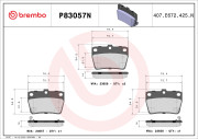 P83057N Sada brzdových destiček, kotoučová brzda BREMBO NAO LINE BREMBO