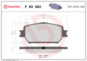 P 83 062 Sada brzdových destiček, kotoučová brzda PRIME LINE BREMBO