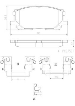 P83067N Sada brzdových destiček, kotoučová brzda PRIME LINE - Ceramic BREMBO