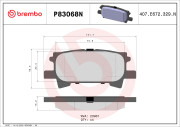 P83068N Sada brzdových destiček, kotoučová brzda BREMBO NAO LINE BREMBO