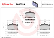 P83073N Sada brzdových destiček, kotoučová brzda BREMBO NAO LINE BREMBO