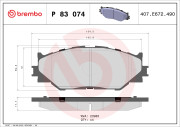 P 83 074 Sada brzdových destiček, kotoučová brzda PRIME LINE BREMBO