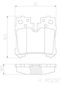 P83076N Sada brzdových destiček, kotoučová brzda BREMBO NAO LINE BREMBO