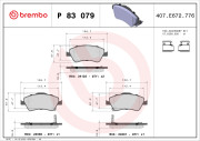 P 83 079 Sada brzdových destiček, kotoučová brzda PRIME LINE BREMBO