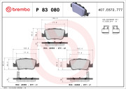 P 83 080 Sada brzdových destiček, kotoučová brzda PRIME LINE BREMBO