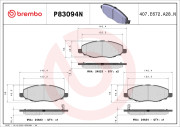 P83094N Sada brzdových destiček, kotoučová brzda PRIME LINE - Ceramic BREMBO