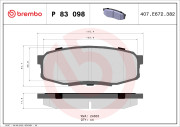 P 83 098 Sada brzdových destiček, kotoučová brzda PRIME LINE BREMBO