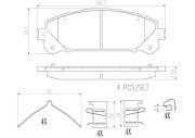 P83126N Sada brzdových destiček, kotoučová brzda BREMBO NAO LINE BREMBO