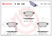 P 83 133 Sada brzdových destiček, kotoučová brzda PRIME LINE BREMBO