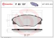 P 83 137 Sada brzdových destiček, kotoučová brzda PRIME LINE BREMBO