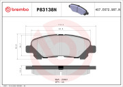 P83138N Sada brzdových destiček, kotoučová brzda BREMBO NAO LINE BREMBO