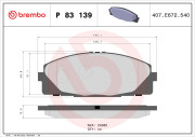 P 83 139 Sada brzdových destiček, kotoučová brzda PRIME LINE BREMBO