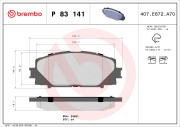 P 83 141 Sada brzdových destiček, kotoučová brzda PRIME LINE BREMBO