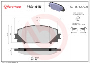 P83141N Sada brzdových destiček, kotoučová brzda BREMBO NAO LINE BREMBO