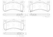 P83146N Sada brzdových destiček, kotoučová brzda BREMBO NAO LINE BREMBO