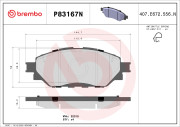 P83167N Sada brzdových destiček, kotoučová brzda PRIME LINE - Ceramic BREMBO