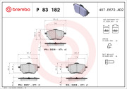 P 83 182 Sada brzdových destiček, kotoučová brzda PRIME LINE BREMBO