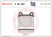 P 85 002 Sada brzdových destiček, kotoučová brzda PRIME LINE BREMBO