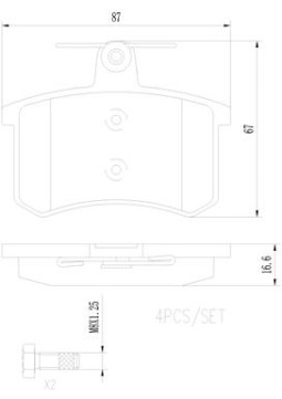 P85013N Sada brzdových destiček, kotoučová brzda PRIME LINE - Ceramic BREMBO