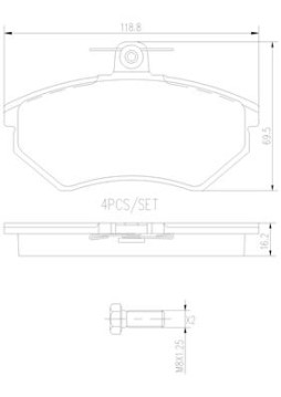 P85015N BREMBO sada brzdových platničiek kotúčovej brzdy P85015N BREMBO