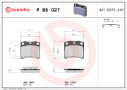 P 85 027 Sada brzdových destiček, kotoučová brzda PRIME LINE BREMBO