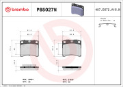 P85027N Sada brzdových destiček, kotoučová brzda PRIME LINE - Ceramic BREMBO