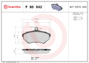 P 85 042 Sada brzdových destiček, kotoučová brzda PRIME LINE BREMBO